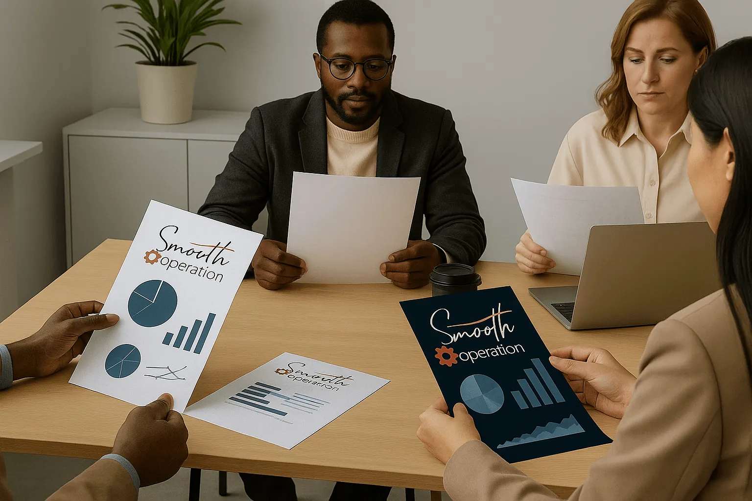 A leadership team at work