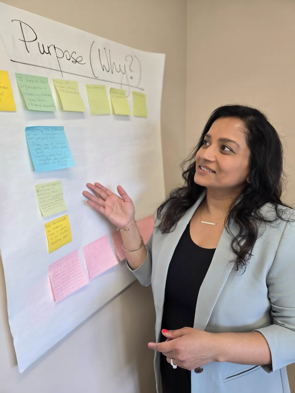 A team working with purpose